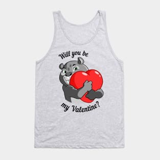 sabertooth tiger holding a heart Tank Top